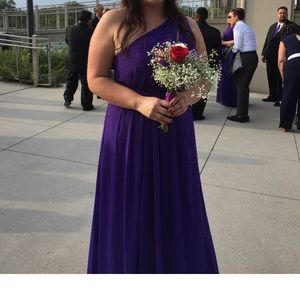 Purple chiffon prom dress